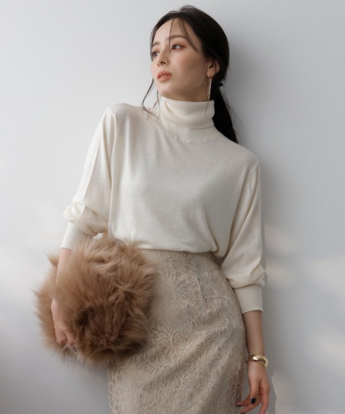 anuans（アニュアンス）の「カシミヤ混タートルニットトップス（ニット