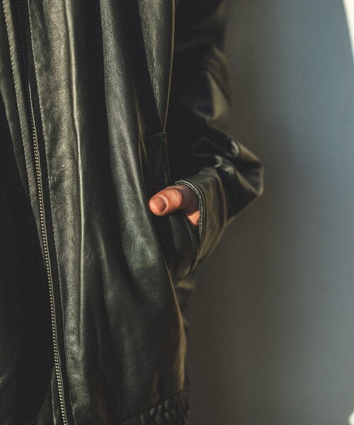 ワイドフィット 4ポケット レザー ブルゾン（ブルゾン）｜BEAMS