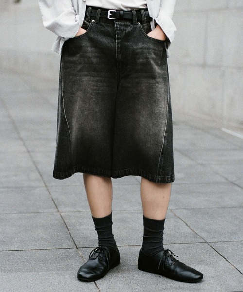 CURVED SEAM DENIM WIDE SHORTS（その他パンツ）｜WYM LIDNM（ウィム