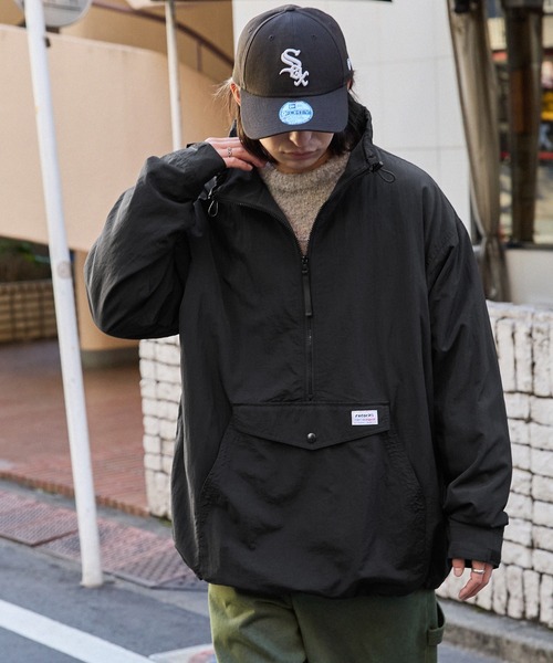 retock's】裏フリース ハーフジップ ビッグシルエット ナイロン
