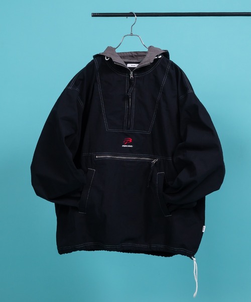 Perushu（ペルーシュ）の「ロゴ刺繍アノラックパーカー（ブルゾン