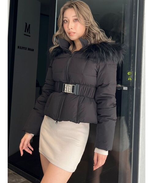 GYDA（ジェイダ）の「GYGYベルト付きショートダウンコート（ダウン