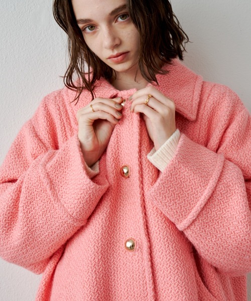 カラーツイードミドルコート（ステンカラーコート）｜Unitage