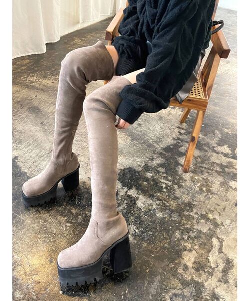 EMODA（エモダ）の「スクエアタンクロングブーツ（ブーツ）」 - WEAR