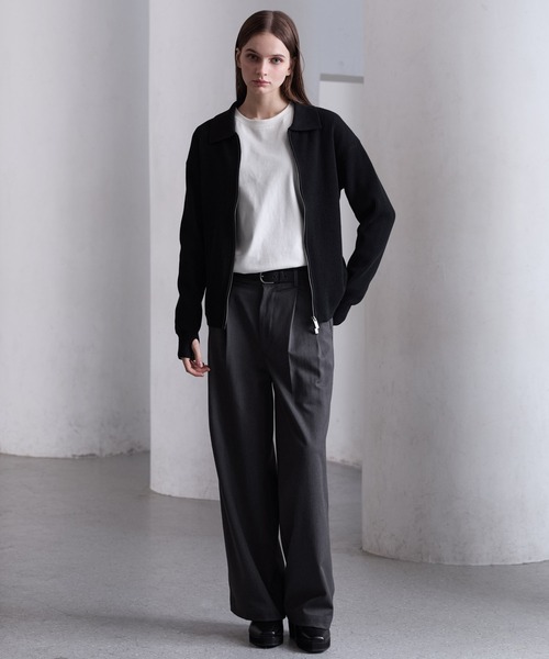 CLEL（クレイル）の「【CLEL】Minimal Collar Drivers Knit Shirt