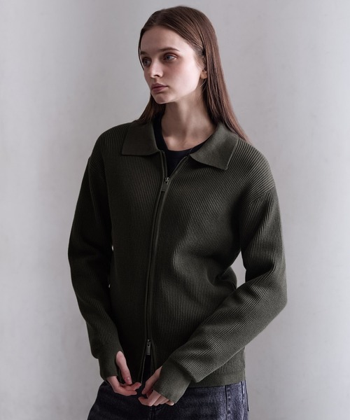 CLEL】Minimal Collar Drivers Knit Shirt/ ミニマルカラードライバー