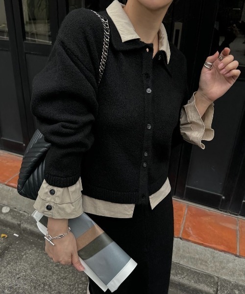 WILLFULLY（ウィルフリー）の「shirt docking frill cuffs knit CD