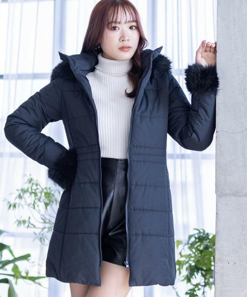 clear（クリア）の「ベルト付きミドル丈中綿ダウン（その他アウター