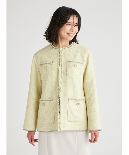 CELFORD（セルフォード）の「ツイードジャケット（ノーカラー