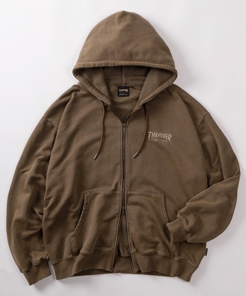 70】【THRASHER/スラッシャー】ハートロゴ ピグメント加工 ダブル