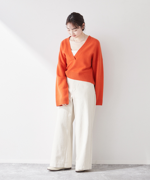 plage（プラージュ）の「CASHMERE Mix フカVネック プルオーバー