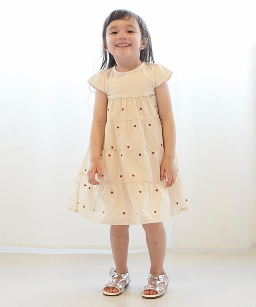 セール】【リンク】ハート刺しゅうワンピース(キッズ)（ワンピース