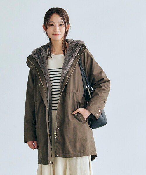 grove（グローブ）の「◇3WAYフェイクファーライナーモッズコート【S