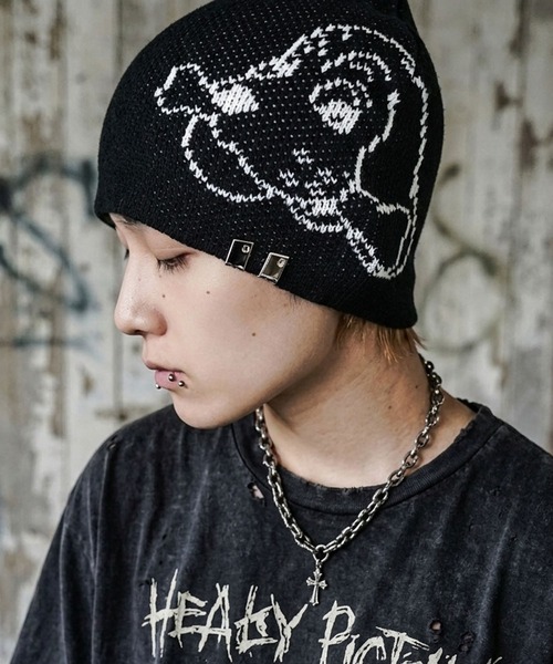 セール】【GALFY/ガルフィー】シングルニットビーニー/ジャガードロゴ