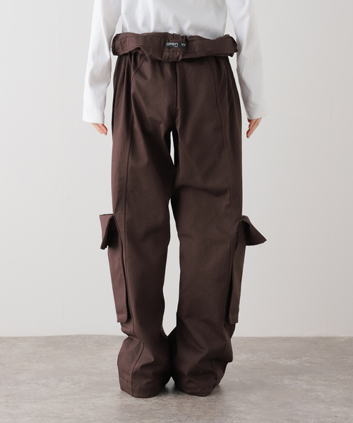 セール】【OPEN YY / オープンワイワイ】 Woven ROLLED WAIST CARGO