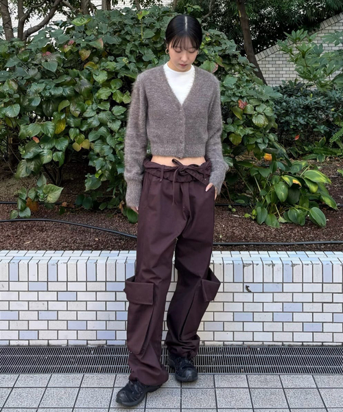 セール】【OPEN YY / オープンワイワイ】 Woven ROLLED WAIST CARGO