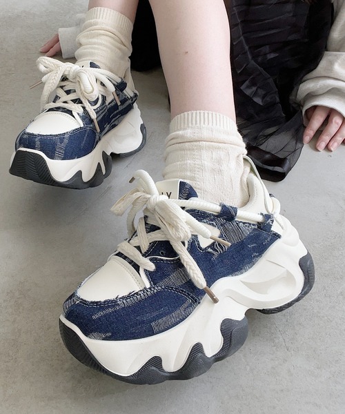 Nana(ナナ)（ナナ）の「ボリュームソールデニムスニーカー（スニーカー