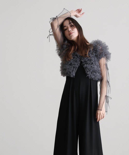 オールインワンパーティードレス結婚式二次会&ワイドパンツボレロ