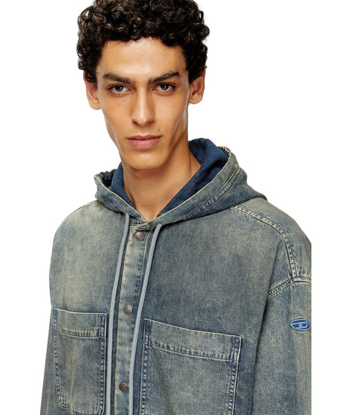 メンズ フード付きデニムシャツ D-DEWNY-HOOD-S2（シャツ/ブラウス