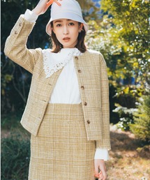 LILY BROWN（リリーブラウン）の「ツイードノーカラージャケット（ノー