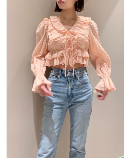 SNIDEL（スナイデル）の「クロップドフリルブラウス（シャツ/ブラウス