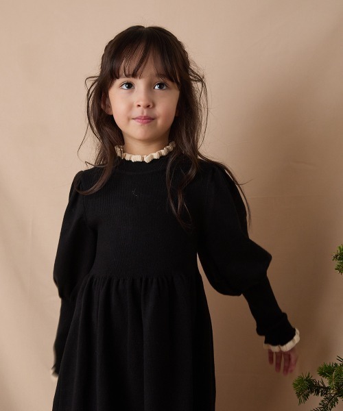 セール】バイカラーフリルニットワンピース（ワンピース）｜riziere