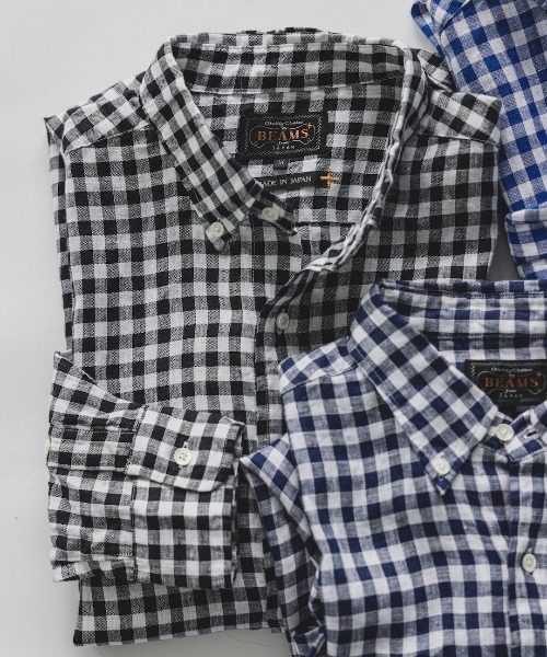 リネン ギンガム チェック ボタンダウン シャツ（シャツ/ブラウス