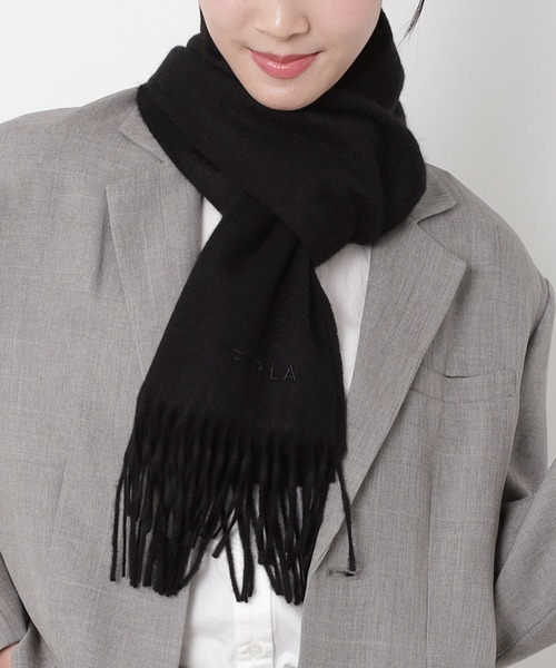カシミヤ100％ マフラー 洗える 無地 30*180（マフラー）｜FURLA