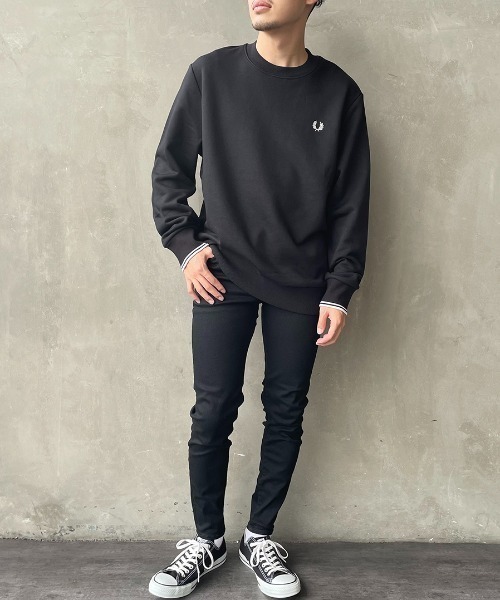 FRED PERRY/フレッドペリー] ワンポイントロゴ刺繍 クルーネック