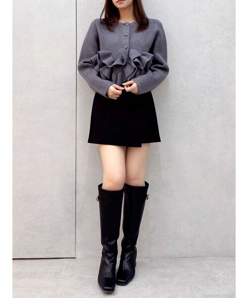 dazzlin（ダズリン）の「ヘムフリルニットジャケット（ノーカラー