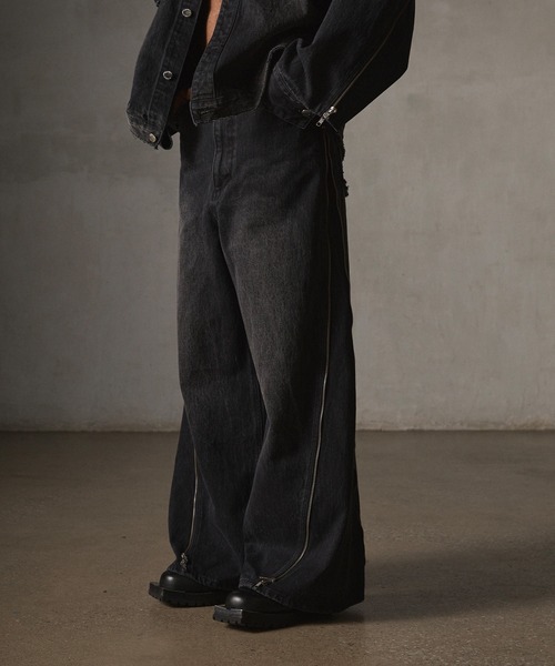 GRANCY】ZipDesign Buggy DenimPants / ジップデザイン バギーデニム