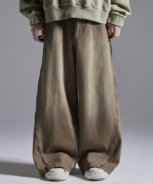 GRANCY】ZipDesign Buggy DenimPants / ジップデザイン バギーデニム