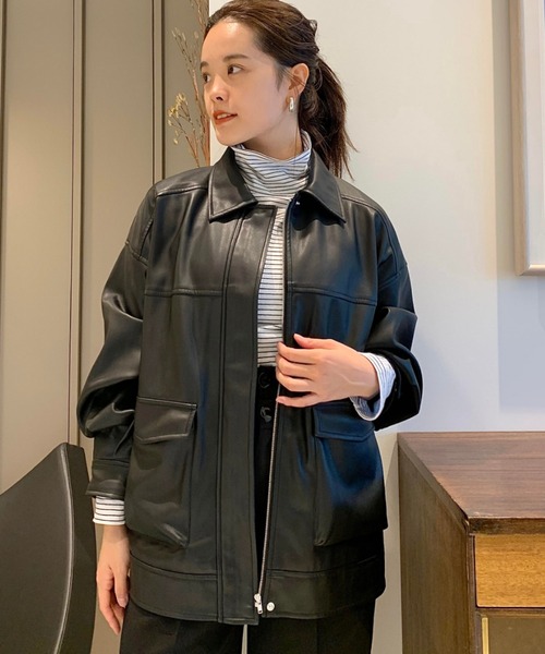 Ray BEAMS（レイビームス）の「Ray BEAMS / フェイク レザー ブルゾン