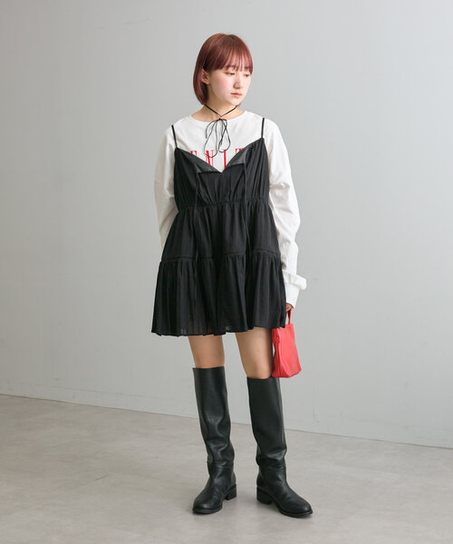 mline]コットンレースキャミワンピ（ワンピース）｜mline（エムライン