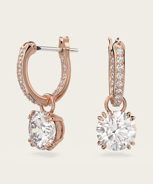 公式】【スワロフスキー】Stilla ドロップピアス, ラウンドカット