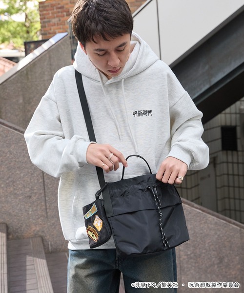 呪術廻戦】別注 2WAY ポーチ付き ワッペン刺繍 ドローコード