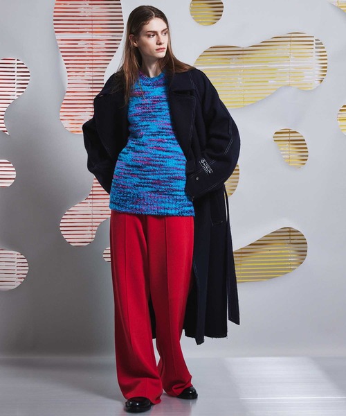 ユニセックスアイテム》SUPER140Sウールカットオフステッチダブル