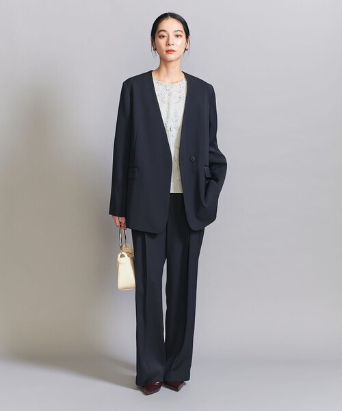 WEB限定 Wardrobe DAILY MINIMAL】ダブルクロス カラーレスジャケット