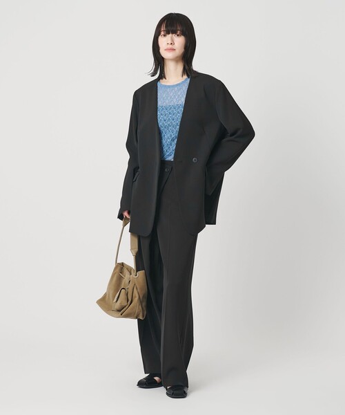 WEB限定 Wardrobe DAILY MINIMAL】ダブルクロス カラーレスジャケット