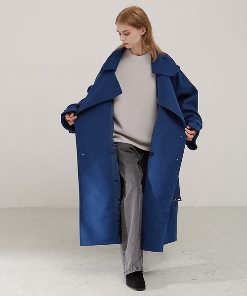 セール】2WAYオーバーサイズメルトンダブルヨークラグラントレンチ