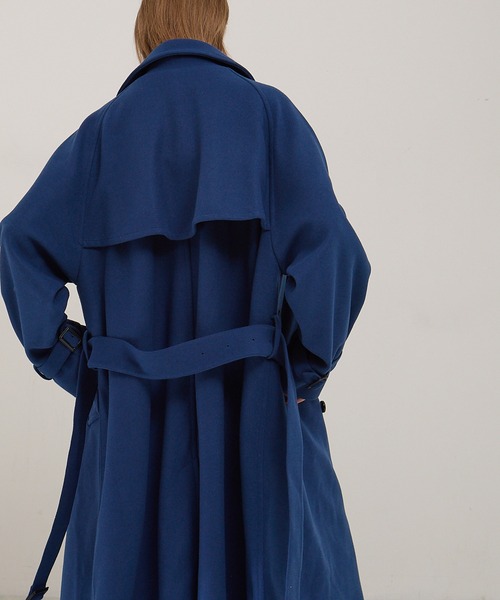 セール】2WAYオーバーサイズメルトンダブルヨークラグラントレンチ