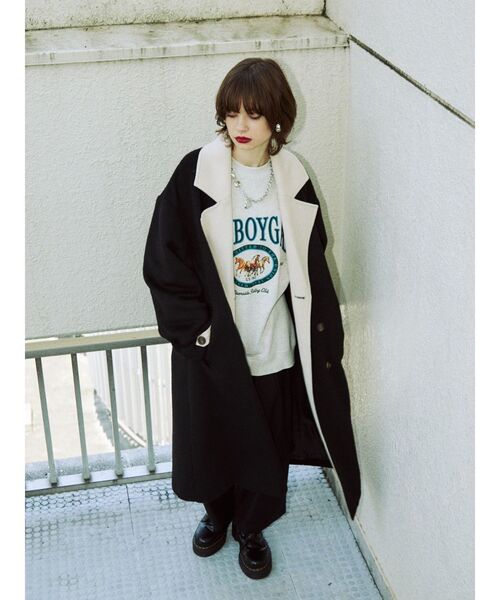 jouetie（ジュエティ）の「バイカラーロングコート【WEB限定カラー