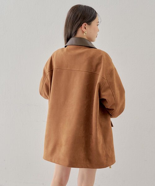 Chico（チコ）の「襟レザージップトレンチジャケット（その他アウター