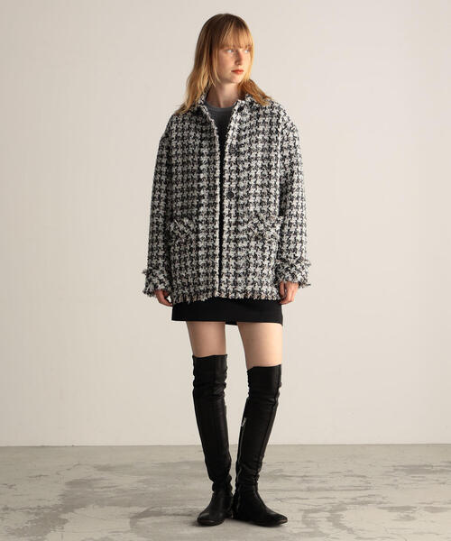 BACCA（バッカ）の「ハウンドトゥースツイード ワーカーズジャケット