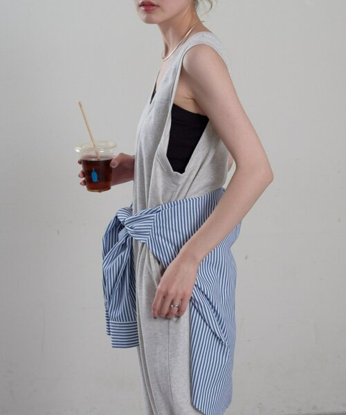 セール】【willow】【新色追加】スラブ裏毛裾ドロストオールインワン