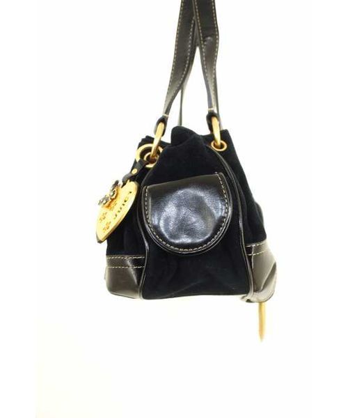 ブランド古着】レザー切替ベロアハンドバッグ（ハンドバッグ）｜JUICY