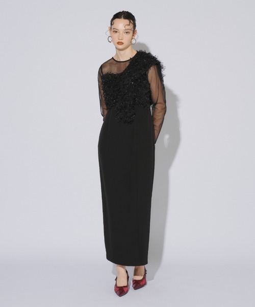 フリンジグリッターノットドレス / fringe glitter knot dress（ドレス