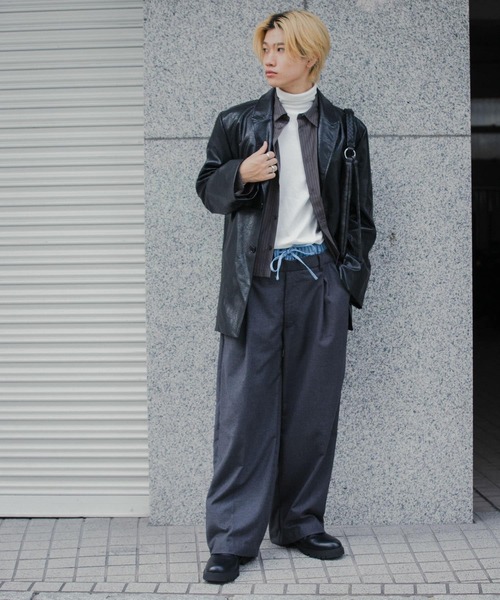 セール】ウールライクフェイクレイヤードスラックス（その他パンツ