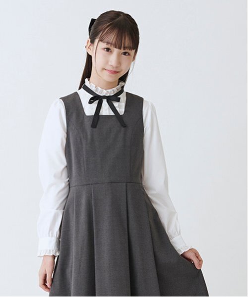 スタンドフリルブラウス（ビジネスシャツ）｜mezzo piano Junior