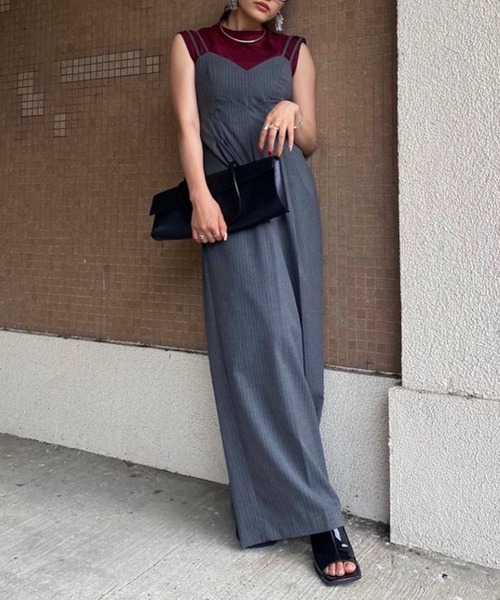Ameri（アメリ）の「MEDI CORD SUSPENDER WIDE PANTS（サロペット